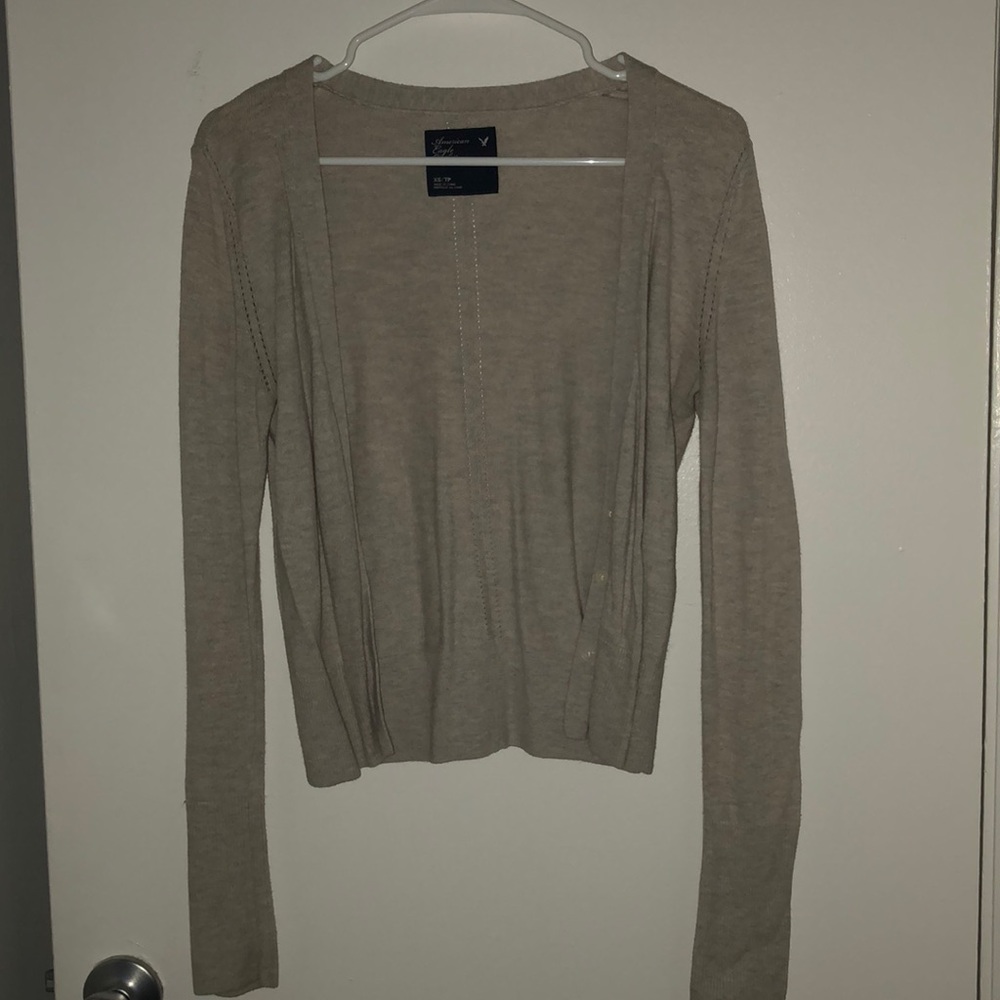 Tan American eagle cardigan
